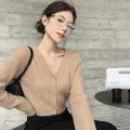 Furry V-neck cardigan jacket